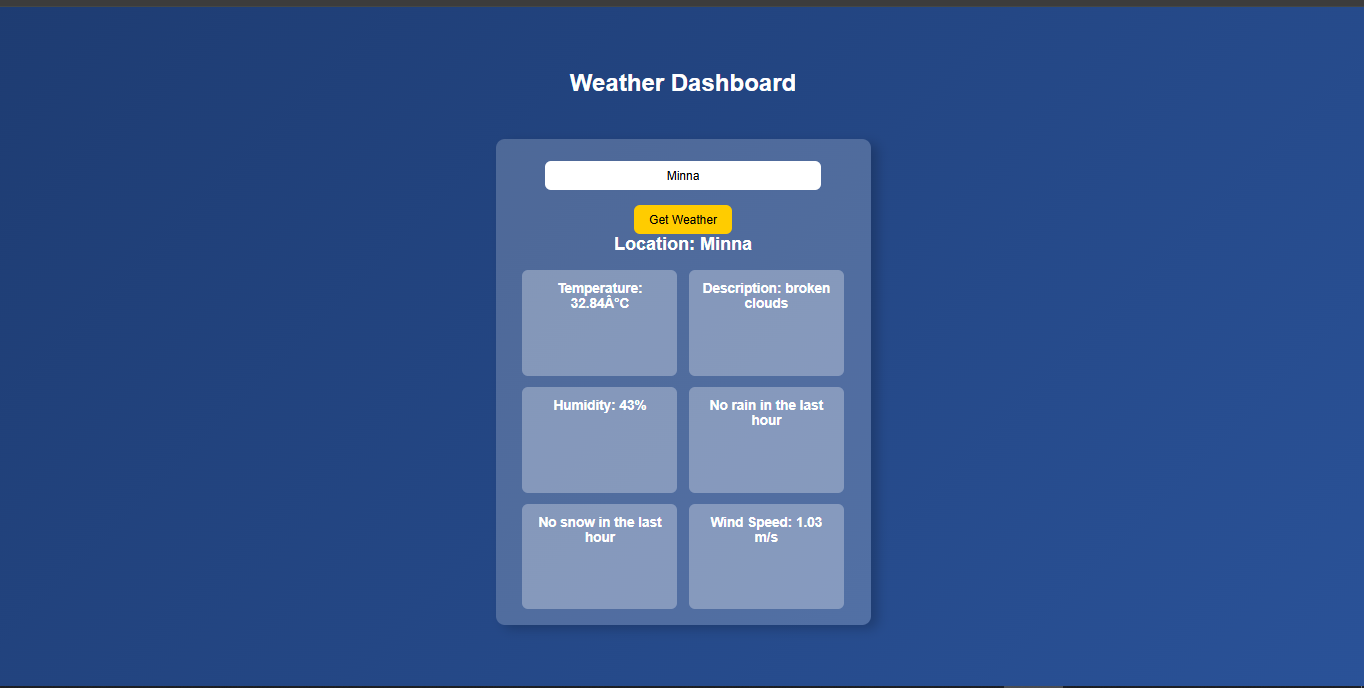 Weather Dashboard screenshot